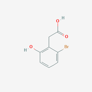 2-(2-Bromo-6-hydroxyphenyl)acetic acid chemical structure (CAS 1133720-82-7)
