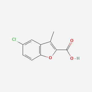 5-Chloro-3-methylbenzofuran-2-carboxylic acid chemical structure (CAS 1134-00-5)