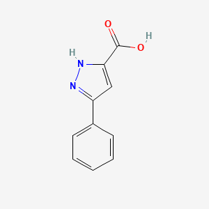 3-Phenyl-1H-pyrazole-5-carboxylic acid chemical structure (CAS 1134-49-2)