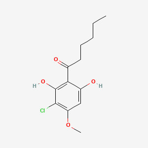 1-(3-Chloro-2,6-dihydroxy-4-methoxyphenyl)hexan-1-one chemical structure (CAS 113411-17-9)