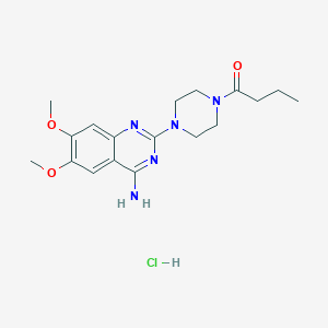 1-(4-(4-Amino-6,7-dimethoxyquinazolin-2-yl)piperazin-1-yl)butan-1-one hydrochloride chemical structure (CAS 1134307-50-8)