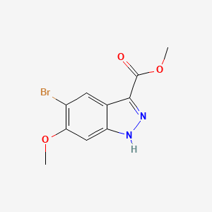 Methyl 5-bromo-6-methoxy-1H-indazole-3-carboxylate chemical structure (CAS 1134328-15-6)