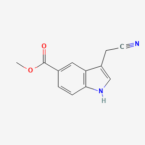 Methyl 3-(cyanomethyl)-1H-indole-5-carboxylate chemical structure (CAS 113438-59-8)