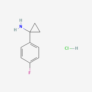 1-(4-Fluorophenyl)cyclopropanamine hydrochloride chemical structure (CAS 1134524-25-6)