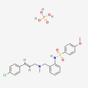 N-(2-(((3-(4-Chlorophenyl)allyl)(methyl)amino)methyl)phenyl)-4-methoxybenzenesulfonamide phosphate chemical structure (CAS 1135280-28-2)