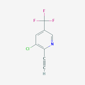 3-Chloro-2-ethynyl-5-(trifluoromethyl)pyridine chemical structure (CAS 1135283-18-9)