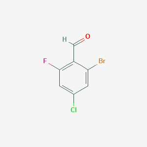 2-Bromo-4-chloro-6-fluorobenzaldehyde chemical structure (CAS 1135531-73-5)