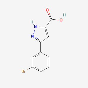 5-(3-Bromophenyl)-1H-pyrazole-3-carboxylic acid chemical structure (CAS 1135821-47-4)