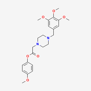 4-Methoxyphenyl 2-(4-(3,4,5-trimethoxybenzyl)piperazin-1-yl)acetate chemical structure (CAS 113594-64-2)