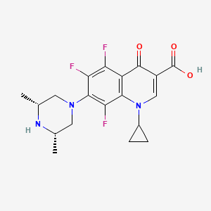 1-Cyclopropyl-7-(cis-3,5-dimethylpiperazin-1-yl)-5,6,8-trifluoro-4-oxo-1,4-dihydroquinoline-3-carboxylic acid chemical structure (CAS 113617-63-3)