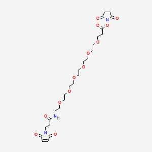 4,7,10,13,16,19-Hexaoxa-22-azapentacosanoic acid, 25-(2,5-dihydro-2,5-dioxo-1H-pyrrol-1-yl)-23-oxo-, 2,5-dioxo-1-pyrrolidinyl ester chemical structure (CAS 1137109-21-7)