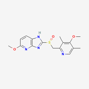5-Methoxy-2-(((4-methoxy-3,5-dimethylpyridin-2-yl)methyl)sulfinyl)-1H-imidazo[4,5-b]pyridine chemical structure (CAS 113712-98-4)