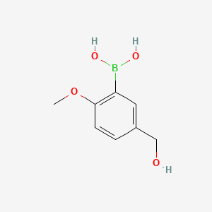 (5-(Hydroxymethyl)-2-methoxyphenyl)boronic acid chemical structure (CAS 1137339-94-6)