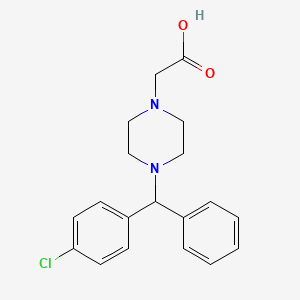 2-(4-((4-Chlorophenyl)(phenyl)methyl)piperazin-1-yl)acetic acid chemical structure (CAS 113740-61-7)