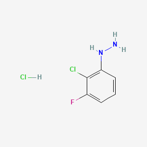 (2-Chloro-3-fluorophenyl)hydrazine hydrochloride chemical structure (CAS 1138036-54-0)