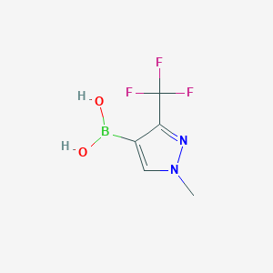 (1-Methyl-3-(trifluoromethyl)-1H-pyrazol-4-yl)boronic acid chemical structure (CAS 1138450-30-2)