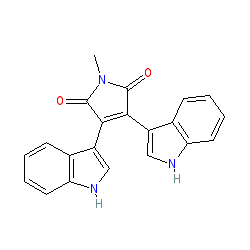 3,4-Di(1H-indol-3-yl)-1-methyl-1H-pyrrole-2,5-dione chemical structure (CAS 113963-68-1)