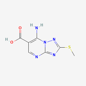 7-Amino-2-(methylthio)-[1,2,4]triazolo[1,5-a]pyrimidine-6-carboxylic acid chemical structure (CAS 113967-71-8)