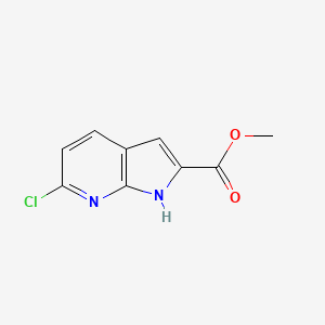 Methyl 6-chloro-1H-pyrrolo[2,3-b]pyridine-2-carboxylate chemical structure (CAS 1140512-58-8)