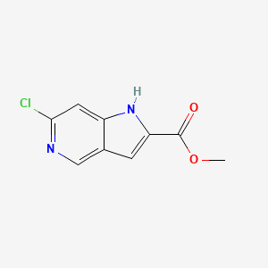 Methyl 6-chloro-1H-pyrrolo[3,2-c]pyridine-2-carboxylate chemical structure (CAS 1140512-59-9)