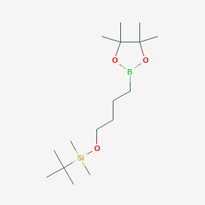 tert-Butyldimethyl(4-(4,4,5,5-tetramethyl-1,3,2-dioxaborolan-2-yl)butoxy)silane chemical structure (CAS 1140737-38-7)