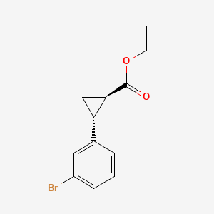 rel-Ethyl (1R,2R)-2-(3-bromophenyl)cyclopropane-1-carboxylate chemical structure (CAS 114095-58-8)