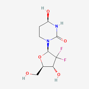 (R)-1-((2R,4R,5R)-3,3-Difluoro-4-hydroxy-5-(hydroxymethyl)tetrahydrofuran-2-yl)-4-hydroxytetrahydropyrimidin-2(1H)-one chemical structure (CAS 1141397-80-9)