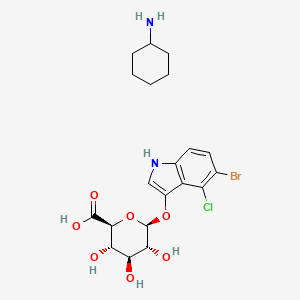 Cyclohexanamine (2S,3S,4S,5R,6S)-6-((5-bromo-4-chloro-1H-indol-3-yl)oxy)-3,4,5-trihydroxytetrahydro-2H-pyran-2-carboxylate chemical structure (CAS 114162-64-0)