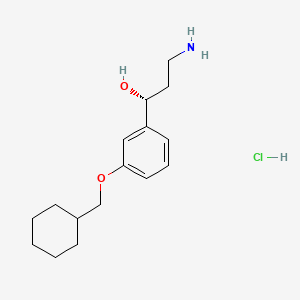 (R)-3-Amino-1-(3-(cyclohexylmethoxy)phenyl)propan-1-ol hydrochloride chemical structure (CAS 1141934-97-5)