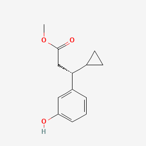 Methyl (R)-3-cyclopropyl-3-(3-hydroxyphenyl)propanoate chemical structure (CAS 1142223-06-0)