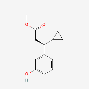 (S)-Methyl 3-cyclopropyl-3-(3-hydroxyphenyl)propanoate chemical structure (CAS 1142223-08-2)