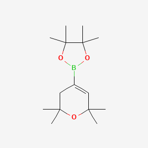 4,4,5,5-Tetramethyl-2-(2,2,6,6-tetramethyl-3,6-dihydro-2H-pyran-4-yl)-1,3,2-dioxaborolane chemical structure (CAS 1142363-56-1)