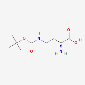 (R)-2-Amino-4-((tert-butoxycarbonyl)amino)butanoic acid chemical structure (CAS 114360-55-3)