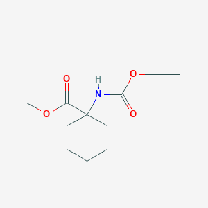 Methyl 1-((tert-butoxycarbonyl)amino)cyclohexanecarboxylate chemical structure (CAS 1144505-90-7)
