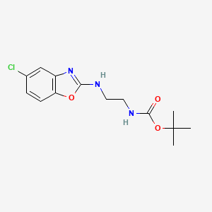 tert-Butyl (2-((5-chlorobenzo[d]oxazol-2-yl)amino)ethyl)carbamate chemical structure (CAS 1144509-75-0)