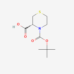 (R)-4-(tert-Butoxycarbonyl)thiomorpholine-3-carboxylic acid chemical structure (CAS 114525-81-4)