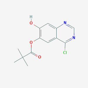 4-Chloro-7-hydroxyquinazolin-6-yl pivalate chemical structure (CAS 1145671-38-0)