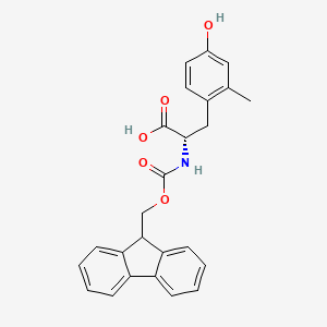 (S)-2-((((9H-Fluoren-9-yl)methoxy)carbonyl)amino)-3-(4-hydroxy-2-methylphenyl)propanoic acid chemical structure (CAS 1145678-75-6)