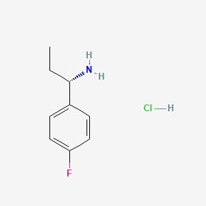 (S)-1-(4-Fluorophenyl)propan-1-amine hydrochloride chemical structure (CAS 1145786-74-8)