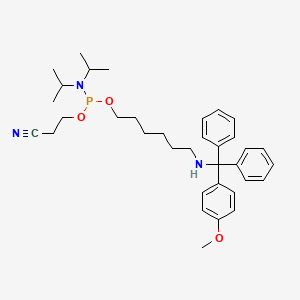 2-Cyanoethyl (6-(((4-methoxyphenyl)diphenylmethyl)amino)hexyl) diisopropylphosphoramidite chemical structure (CAS 114616-27-2)