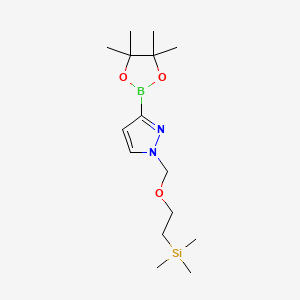 3-(4,4,5,5-Tetramethyl-1,3,2-dioxaborolan-2-yl)-1-((2-(trimethylsilyl)ethoxy)methyl)-1H-pyrazole chemical structure (CAS 1146162-54-0)