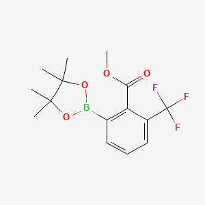 Methyl 2-(4,4,5,5-tetramethyl-1,3,2-dioxaborolan-2-yl)-6-(trifluoromethyl)benzoate chemical structure (CAS 1146214-79-0)