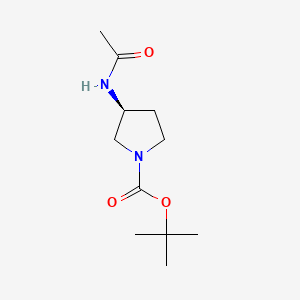 (S)-tert-Butyl 3-acetamidopyrrolidine-1-carboxylate chemical structure (CAS 114636-37-2)
