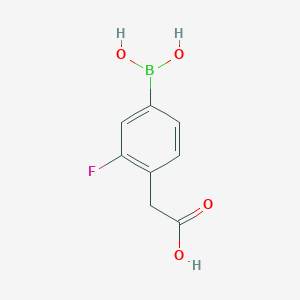 4-(Carboxymethyl)-3-fluorobenzeneboronic acid chemical structure (CAS 1146614-45-0)