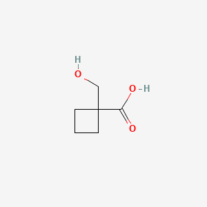 1-(Hydroxymethyl)cyclobutanecarboxylic acid chemical structure (CAS 114671-90-8)