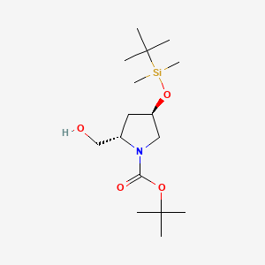 (2S,4R)-1-Boc-4-(tert-butyldimethylsilyloxy)-2-(hydroxymethyl)pyrrolidine chemical structure (CAS 114676-67-4)