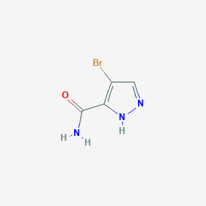 4-Bromo-1H-pyrazole-5-carboxamide chemical structure (CAS 1146951-57-6)