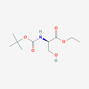 (R)-Ethyl 2-((tert-butoxycarbonyl)amino)-3-hydroxypropanoate chemical structure (CAS 1146954-88-2)