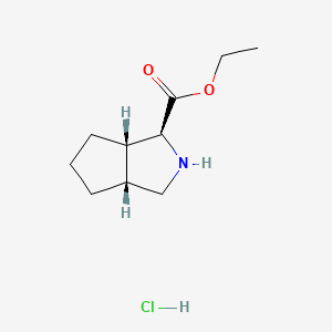 (1S,3aR,6aS)-Ethyl octahydrocyclopenta[c]pyrrole-1-carboxylate hydrochloride chemical structure (CAS 1147103-42-1)