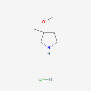 3-Methoxy-3-methylpyrrolidine hydrochloride chemical structure (CAS 1147112-62-6)